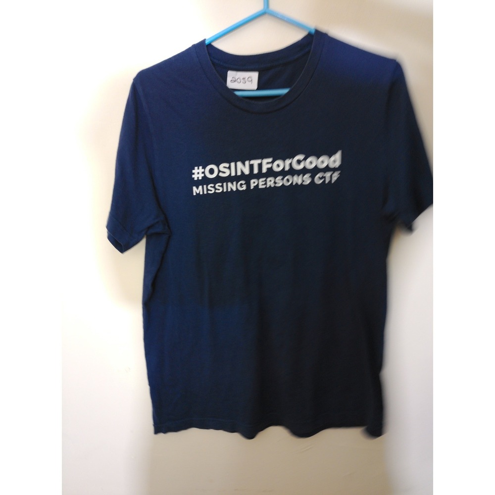 Unbranded T-Shirt Women M Navy Blue OSINTForGood Missing Persons CTF Graphic Tee